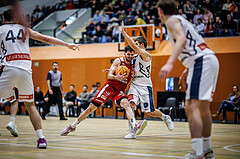 Basketball, Win2Day Superliga 2023/24, Grunddurchgang 17.Runde, Vienna Timberwolves, BC Vienna, Davor Konjevic (31), Moritz Lanegger (21)