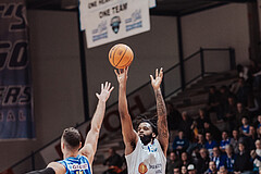 Basketball, Basketball Superliga 2023/24, Grunddurchgang 17.Runde, Oberwart Gunners, SKN St. Poelten, Matej Kavas (40), Kris Monroe (13)