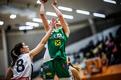 Basketball, Win2Day Basketball Damen Superliga 2023/24, Grunddurchgang 8.Runde, Vienna Timberwolves, UBI Graz, Aleksandra Novakovic (8), Simone Sill (15)