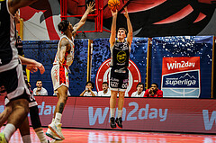 Basketball, win2day Basketball Superliga 2023/24, Grunddurchgang 17.Runde, Traiskirchen Lions, Gmunden Swans, Orri Gunnarsson (29)