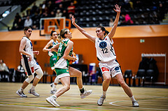 Basketball, Win2Day Basketball Damen Superliga 2023/24, Grunddurchgang 8.Runde, Vienna Timberwolves, UBI Graz, Jördis Reisner (14), Lilian Schwarzenecker (12)