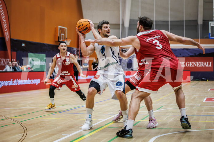 Basketball, Win2Day Superliga 2023/24, Grunddurchgang 17.Runde, Vienna Timberwolves, BC Vienna, Moritz Lanegger (21)
