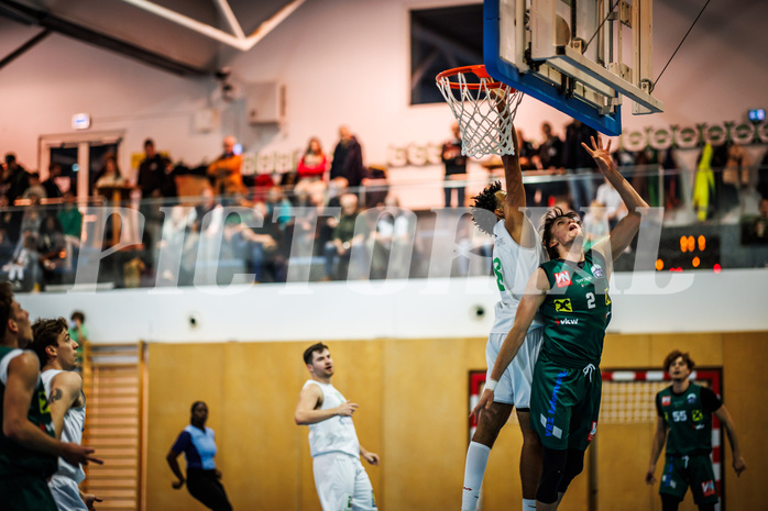 Basketball, Basketball Zweite Liga 2024/25, Grunddurchgang 7.Runde, UDW Alligators, Dornbirn Lions, Steven Kaltenbrunner (8), Pauls Miglinieks (2)