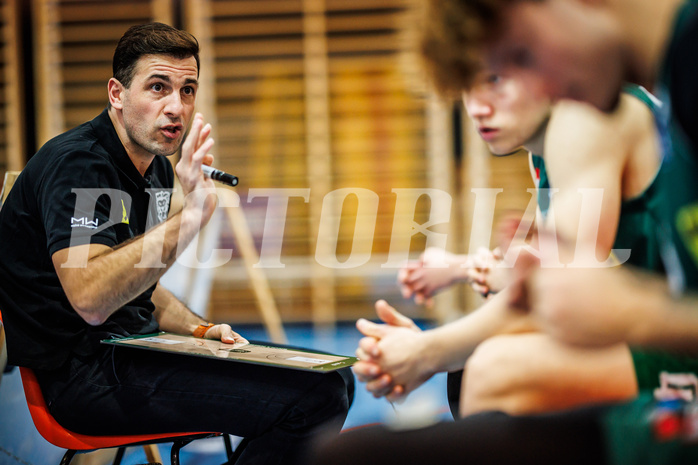 Basketball, Basketball Zweite Liga 2024/25, Grunddurchgang 7.Runde, UDW Alligators, Dornbirn Lions, Kostas Papavasileiou (Head Coach)
