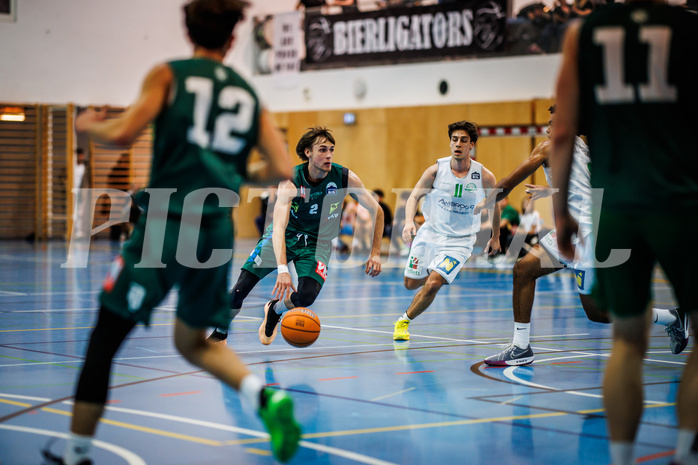 Basketball, Basketball Zweite Liga 2024/25, Grunddurchgang 7.Runde, UDW Alligators, Dornbirn Lions, Pauls Miglinieks (2)