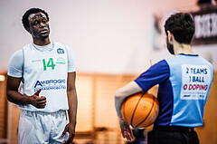 Basketball, Basketball Zweite Liga 2024/25, Grunddurchgang 7.Runde, UDW Alligators, Dornbirn Lions, Kingsley Fobi (14)