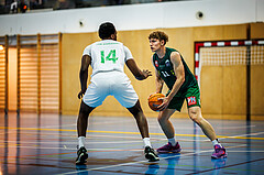 Basketball, Basketball Zweite Liga 2024/25, Grunddurchgang 7.Runde, UDW Alligators, Dornbirn Lions, Kingsley Fobi (14), Laurynas Vitosis (11)