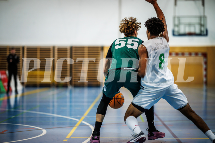Basketball, Basketball Zweite Liga 2024/25, Grunddurchgang 7.Runde, UDW Alligators, Dornbirn Lions, Berk Mehmed (55), Steven Kaltenbrunner (8)