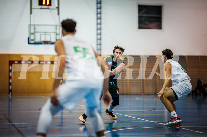 Basketball, Basketball Zweite Liga 2024/25, Grunddurchgang 7.Runde, UDW Alligators, Dornbirn Lions, Pauls Miglinieks (2)