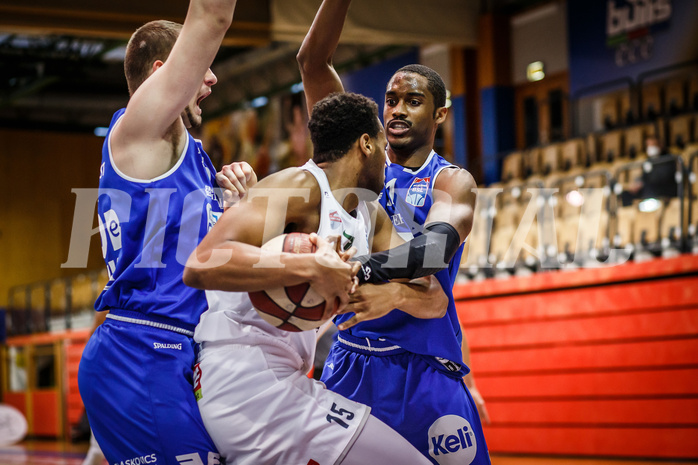 Basketball, bet-at-home Basketball Superliga 2020/21, Platzierungsrunde 9.Runde, Kapfenberg Bulls, Oberwart Gunners, Justin DeJon Briggs (15)