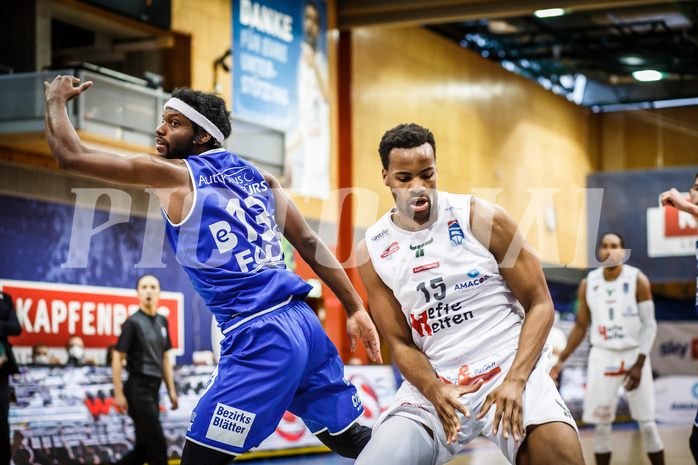 Basketball, bet-at-home Basketball Superliga 2020/21, Platzierungsrunde 9.Runde, Kapfenberg Bulls, Oberwart Gunners, Justin DeJon Briggs (15)