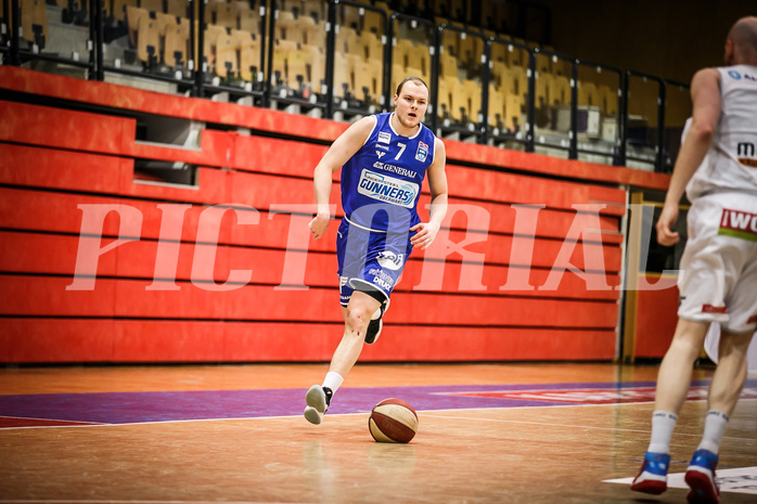 Basketball, bet-at-home Basketball Superliga 2020/21, Platzierungsrunde 9.Runde, Kapfenberg Bulls, Oberwart Gunners, Sebastian Käferle (7)