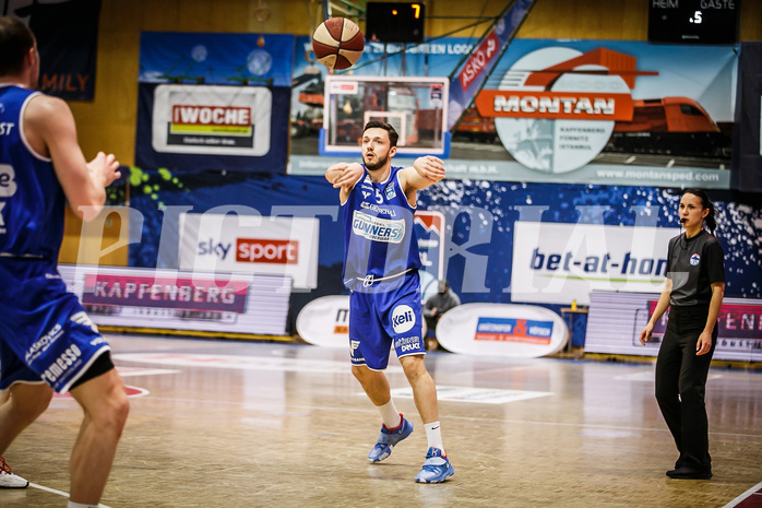 Basketball, bet-at-home Basketball Superliga 2020/21, Platzierungsrunde 9.Runde, Kapfenberg Bulls, Oberwart Gunners, Ignas Fiodorovas (5)