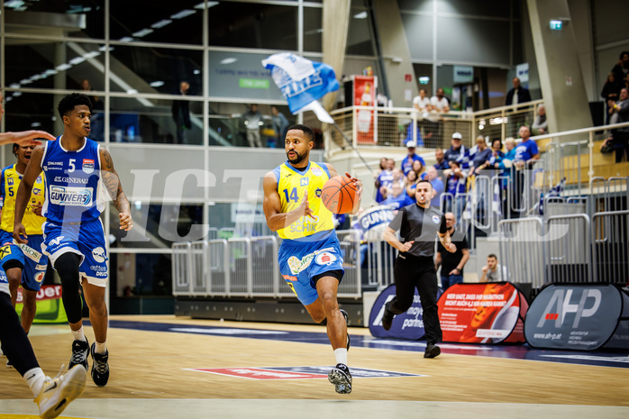 Basketball, win2day Basketball Superliga 2021/22, Platzierungsrunde 3.Runde, SKN St. Pölten Basketball, Oberwart Gunners, Michael Holton Jr. (14)