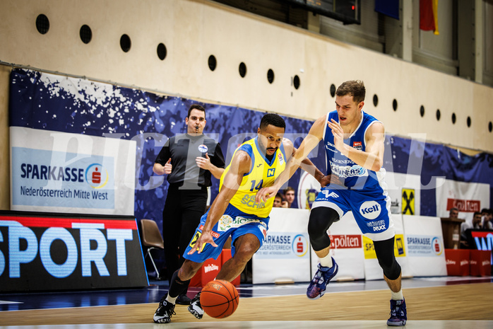Basketball, win2day Basketball Superliga 2021/22, Platzierungsrunde 3.Runde, SKN St. Pölten Basketball, Oberwart Gunners, Michael Holton Jr. (14)