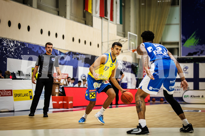 Basketball, win2day Basketball Superliga 2021/22, Platzierungsrunde 3.Runde, SKN St. Pölten Basketball, Oberwart Gunners, Benan Ersek (17)