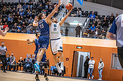 Basketball, Win2Day Superliga 2022/23, 7. Qualifikationsrunde, Vienna Timberwolves, BBC Nord Dragonz, Jordan David Roberts (18), Moritz Lanegger (21)