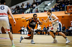 Basketball, Win2Day Superliga 2023/24, Grunddurchgang 19.Runde, Vienna Timberwolves, Fürstenfeld Panthers, Hegel Augustin (17), Moritz Lanegger (21)
