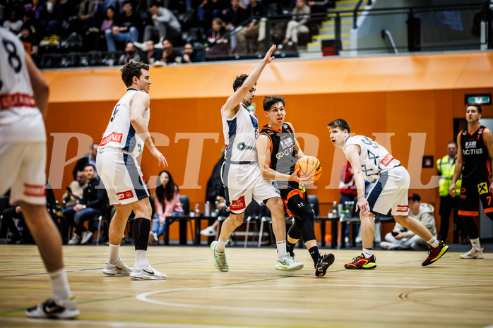 Basketball, Win2Day Superliga 2023/24, Grunddurchgang 19.Runde, Vienna Timberwolves, Fürstenfeld Panthers, Paul Rotter (6), Felix Leindecker (6)