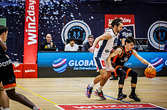 Basketball, Win2Day Superliga 2023/24, Grunddurchgang 19.Runde, Vienna Timberwolves, Fürstenfeld Panthers, Oscar Schmit (36), Felix Leindecker (6)