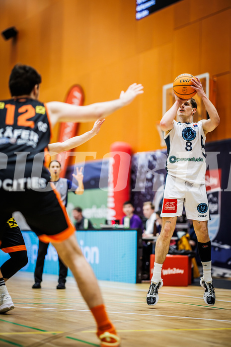 Basketball, Win2Day Superliga 2023/24, Grunddurchgang 19.Runde, Vienna Timberwolves, Fürstenfeld Panthers, Elias Wlasak (8)
