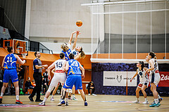 Basketball, Win2Day Basketball Damen Superliga 2023/24, Grunddurchgang 10.Runde, Vienna Timberwolves, DBB LZ OÖ, Milica Popovic (13), Petra Pammer (21)