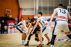 Basketball, Win2Day Superliga 2023/24, Grunddurchgang 19.Runde, Vienna Timberwolves, Fürstenfeld Panthers, Moritz Lanegger (21), Felix Leindecker (6)