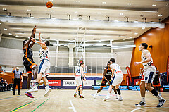 Basketball, Win2Day Superliga 2023/24, Grunddurchgang 19.Runde, Vienna Timberwolves, Fürstenfeld Panthers, Dylan Causwell (8), Moritz Lanegger (21)