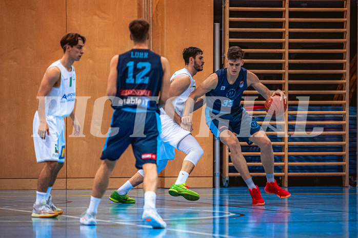 Basketball, Austria Cup 2022/23, Achtelfinale, Union Deutsch Wagram Alligators, Vienna D.C. Timberwolves, Marko Goranovic (77), Chris Vogt (33)
