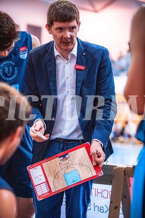 Basketball, Austria Cup 2022/23, Achtelfinale, Union Deutsch Wagram Alligators, Vienna D.C. Timberwolves, Hubert Schmidt (Head Coach)