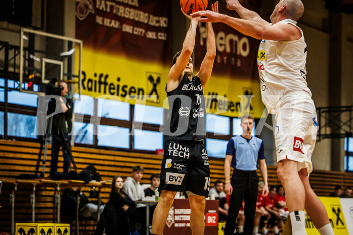 Basketball, Basketball Zweite Liga 2023/24, Grunddurchgang 18.Runde, Mattersburg Rocks, Güssing Blackbirds, Jakob Ernst (19)