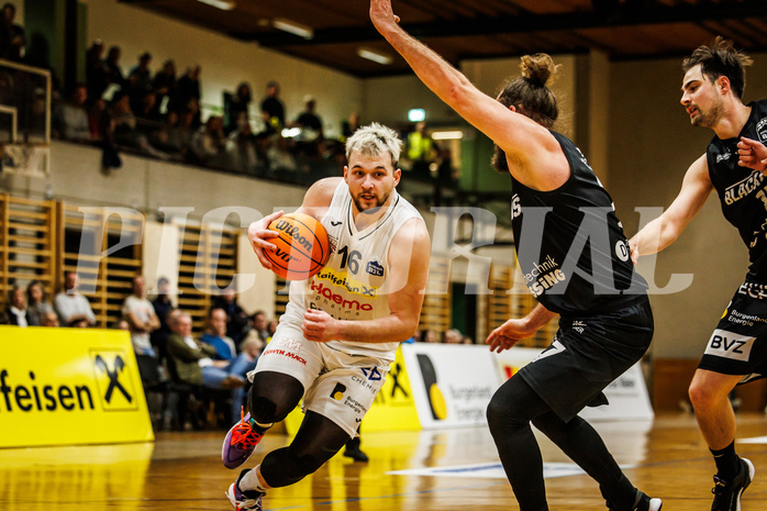 Basketball, Basketball Zweite Liga 2023/24, Grunddurchgang 18.Runde, Mattersburg Rocks, Güssing Blackbirds, Jusuf Selimovic (16)