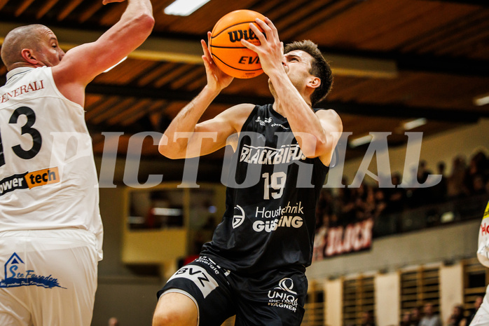 Basketball, Basketball Zweite Liga 2023/24, Grunddurchgang 18.Runde, Mattersburg Rocks, Güssing Blackbirds, Jakob Ernst (19)