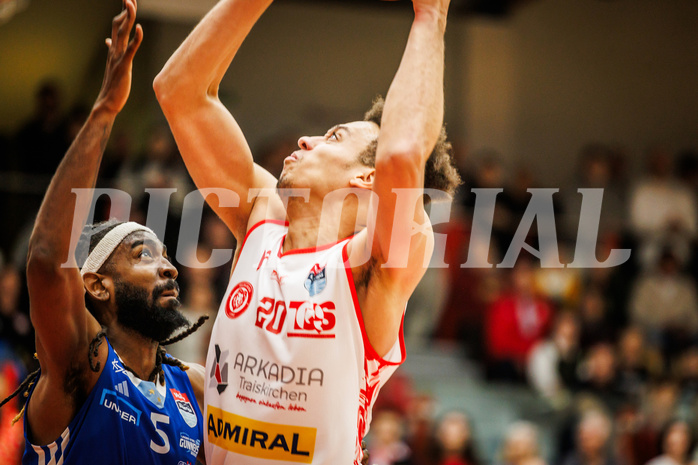 Basketball, Basketball Austria Cup 2024/25, Viertelfinale, Traiskirchen Lions, Oberwart Gunners, Noah Oguamalam (20)