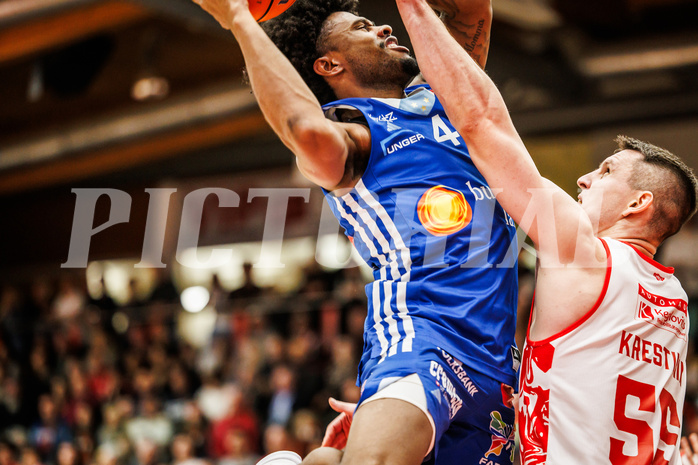 Basketball, Basketball Austria Cup 2024/25, Viertelfinale, Traiskirchen Lions, Oberwart Gunners, Caleb Fields (4)