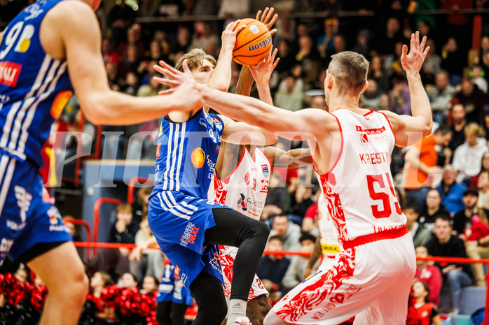 Basketball, Basketball Austria Cup 2024/25, Viertelfinale, Traiskirchen Lions, Oberwart Gunners, Florian Köppel (8)