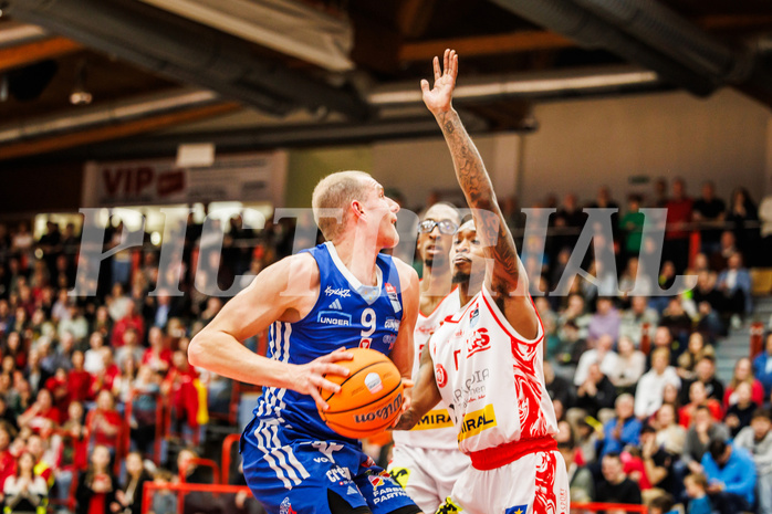 Basketball, Basketball Austria Cup 2024/25, Viertelfinale, Traiskirchen Lions, Oberwart Gunners, Edi Patekar (9)