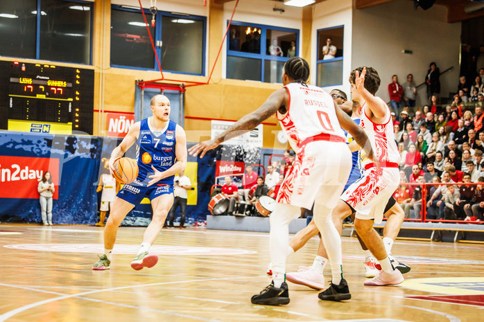 Basketball, Basketball Austria Cup 2024/25, Viertelfinale, Traiskirchen Lions, Oberwart Gunners, Sebastian Käferle (7)