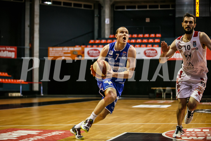 Basketball, bet-at-home Basketball Superliga 2020/21, Grunddurchgang 7. Runde, BC Vienna, Oberwart Gunners, Sebastian Käferle (7)