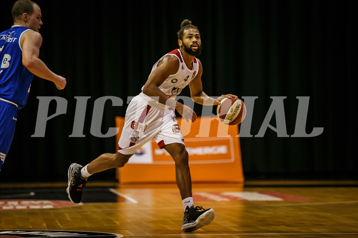 Basketball, bet-at-home Basketball Superliga 2020/21, Grunddurchgang 7. Runde, BC Vienna, Oberwart Gunners, Richaud Pack (4)