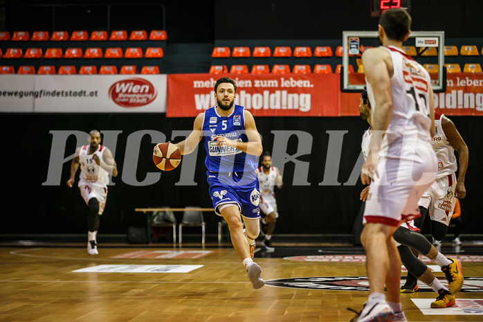 Basketball, bet-at-home Basketball Superliga 2020/21, Grunddurchgang 7. Runde, BC Vienna, Oberwart Gunners, Ignas Fiodorovas (5)