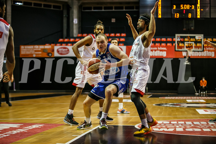Basketball, bet-at-home Basketball Superliga 2020/21, Grunddurchgang 7. Runde, BC Vienna, Oberwart Gunners, Sebastian Käferle (7)