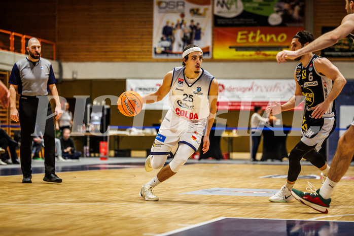 Basketball, win2day Basketball Superliga 2024/25, Grunddurchgang Runde 18, BBC Nord Dragonz, Gmunden Swans, Lukas Hahn (25)
