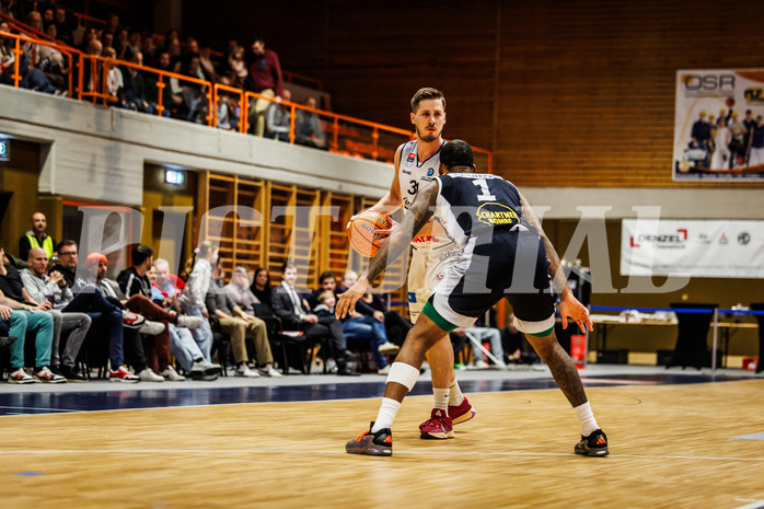 Basketball, win2day Basketball Superliga 2024/25, Grunddurchgang Runde 18, BBC Nord Dragonz, Gmunden Swans, Emilio Banic (31)
