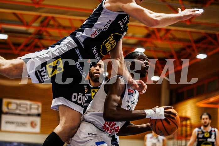 Basketball, win2day Basketball Superliga 2024/25, Grunddurchgang Runde 18, BBC Nord Dragonz, Gmunden Swans, Peter Turay (12)