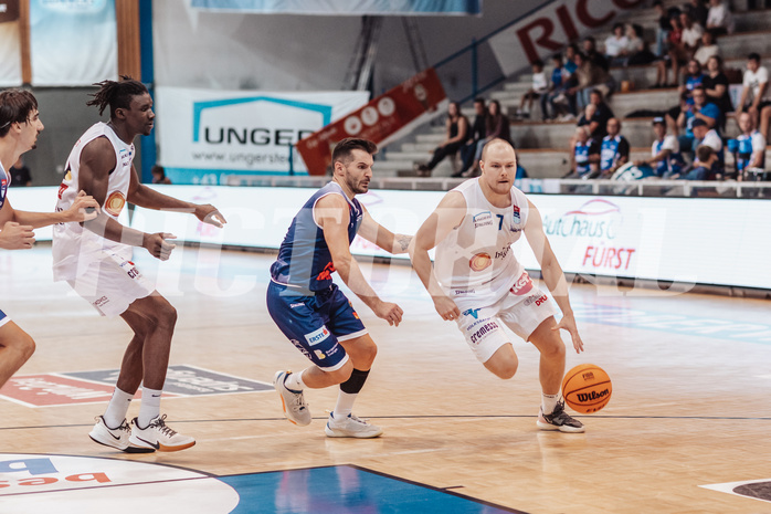 Basketball, Basketball Superliga 2023/24, Grundduchgang Runde 1., Oberwart Gunners, BBC Nord Dragonz, Petar Cosic (3), Sebastian K
