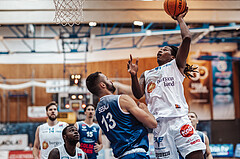 Basketball, Basketball Superliga 2023/24, Grundduchgang Runde 1., Oberwart Gunners, BBC Nord Dragonz, Tino Sebalj (13), James Graham (11)