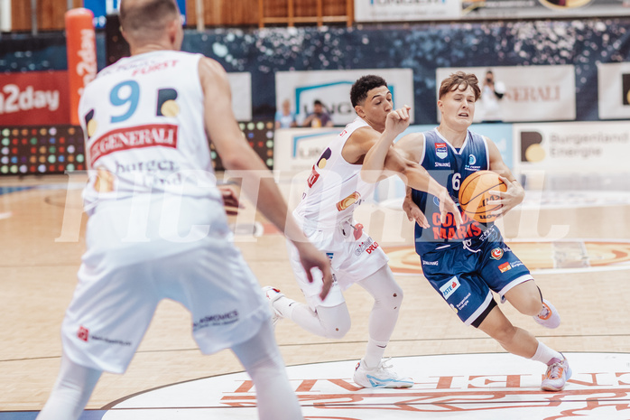 Basketball, Basketball Superliga 2023/24, Grundduchgang Runde 1., Oberwart Gunners, BBC Nord Dragonz, Magdy Aboud-Ahmed (6), Valentin Pasterk (6)