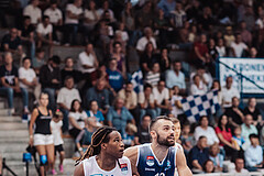 Basketball, Basketball Superliga 2023/24, Grundduchgang Runde 1., Oberwart Gunners, BBC Nord Dragonz, James Graham (11), Tino Sebalj (13)