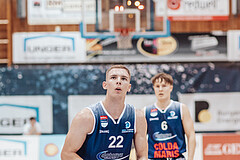Basketball, Basketball Superliga 2023/24, Grundduchgang Runde 1., Oberwart Gunners, BBC Nord Dragonz, Filip Bjelanovic (22)